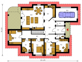 Plan de sol du rez-de-chaussée - BUNGALOW 100